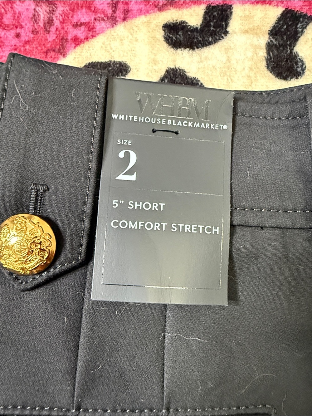 NWT White House Black Market Black Sailor Mariner Button High-Rise Shorts 2 - Picture 2 of 6